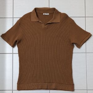 3/$25 Zara Johnny Collar Knitted Polo